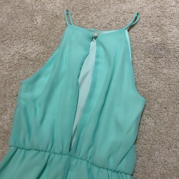 Blue Cinch Waist Open Back Dress - Picture 4 of 5